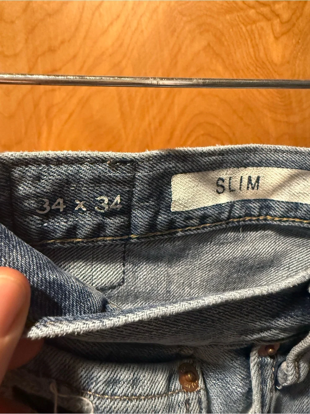 GAP 1969 Light Blue Slim Straight Ripped Jeans